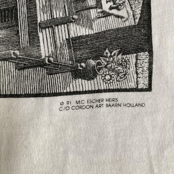 MC Escher VTG 1991 Relativity Tee XXL Single Stitch Litho Print T Shirt S / S - Picture 4 of 11